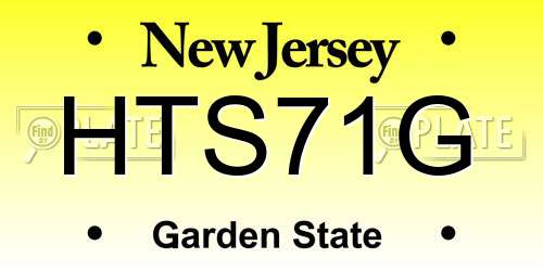 HTS71G New Jersey License Plate