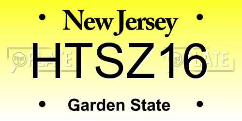 HTSZ16 New Jersey License Plate