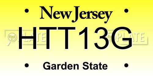 HTT13G New Jersey License Plate