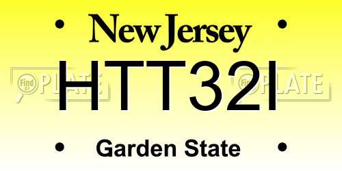 HTT32I New Jersey License Plate