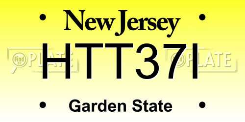 HTT37I New Jersey License Plate