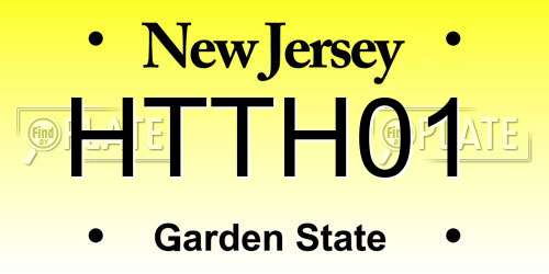 HTTH01 New Jersey License Plate
