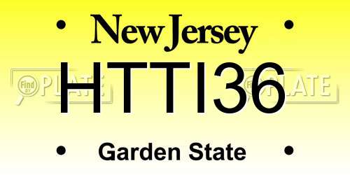 HTTI36 New Jersey License Plate