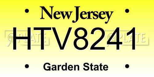 HTV8241 New Jersey License Plate