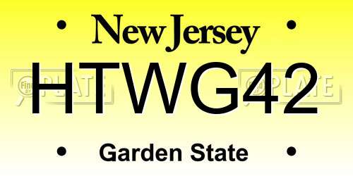 HTWG42 New Jersey License Plate