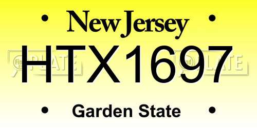 HTX1697 New Jersey License Plate