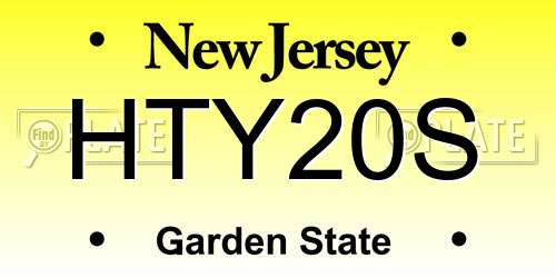 HTY20S New Jersey License Plate