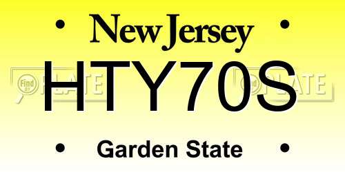 HTY70S New Jersey License Plate