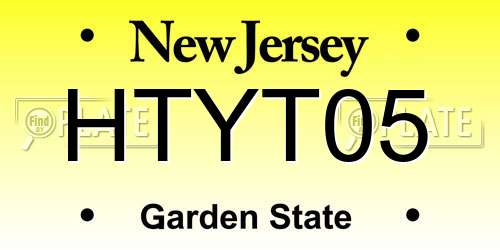 HTYT05 New Jersey License Plate