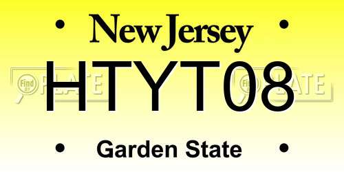 HTYT08 New Jersey License Plate