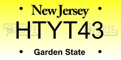 HTYT43 New Jersey License Plate