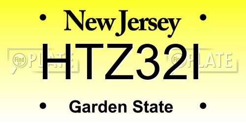 HTZ32I New Jersey License Plate