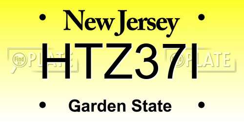 HTZ37I New Jersey License Plate