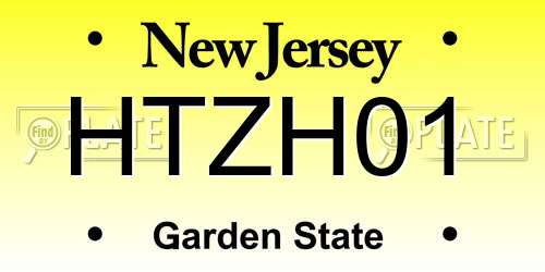 HTZH01 New Jersey License Plate