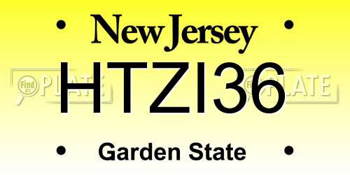 HTZI36 New Jersey License Plate