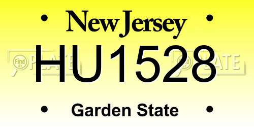 HU1528 New Jersey License Plate