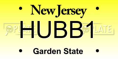HUBB1 New Jersey License Plate