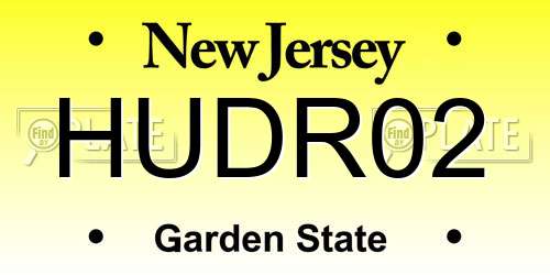 HUDR02 New Jersey License Plate