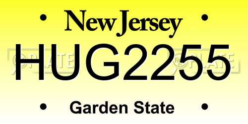 HUG2255 New Jersey License Plate