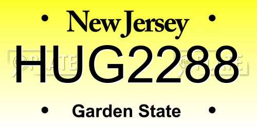 HUG2288 New Jersey License Plate