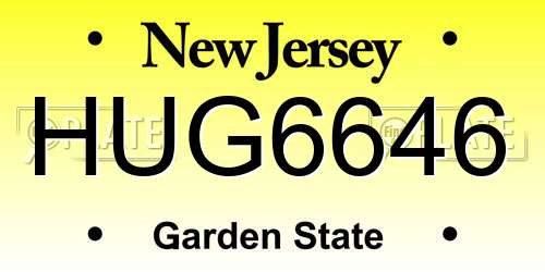 HUG6646 New Jersey License Plate