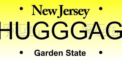 HUGGGAG New Jersey License Plate