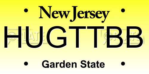 HUGTTBB New Jersey License Plate