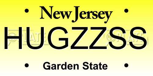 HUGZZSS New Jersey License Plate