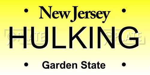HULKING New Jersey License Plate