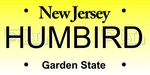 HUMBIRD New Jersey License Plate