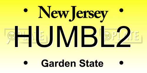 HUMBL2 New Jersey License Plate