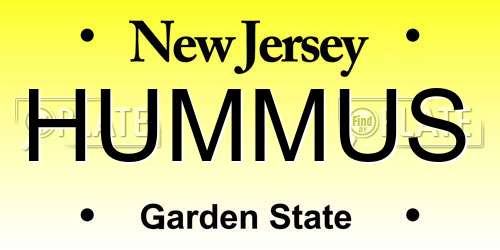 HUMMUS New Jersey License Plate