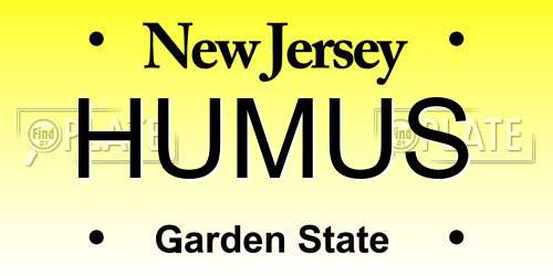 HUMUS New Jersey License Plate