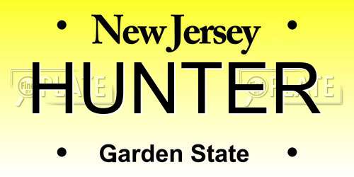 HUNTER New Jersey License Plate