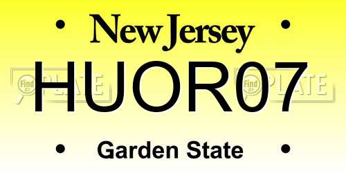HUOR07 New Jersey License Plate