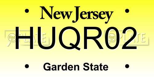 HUQR02 New Jersey License Plate