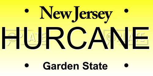 HURCANE New Jersey License Plate