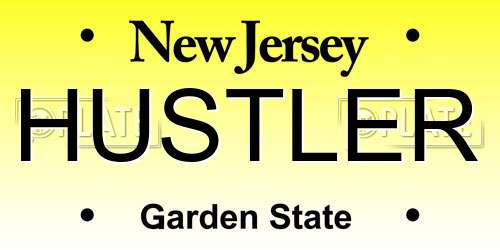 HUSTLER New Jersey License Plate