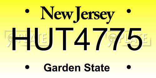 HUT4775 New Jersey License Plate