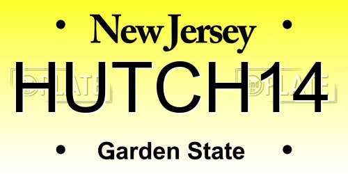 HUTCH14 New Jersey License Plate
