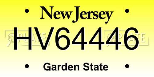 HV64446 New Jersey License Plate