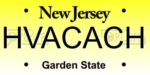 HVACACH New Jersey License Plate