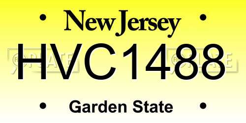 HVC1488 New Jersey License Plate