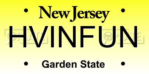 HVINFUN New Jersey License Plate