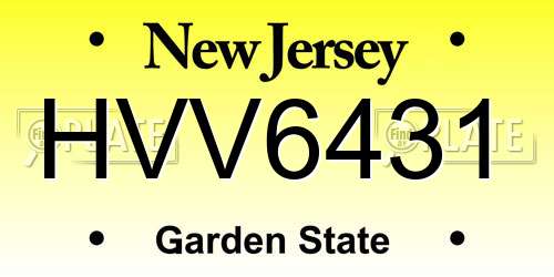 HVV6431 New Jersey License Plate