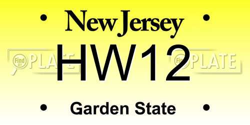 HW12 New Jersey License Plate