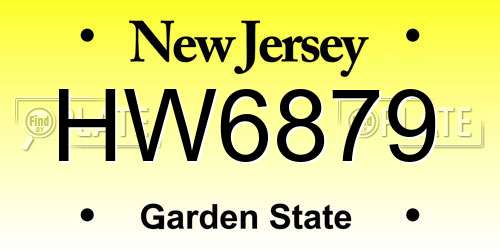 HW6879 New Jersey License Plate