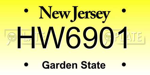 HW6901 New Jersey License Plate