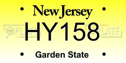 HY158 New Jersey License Plate