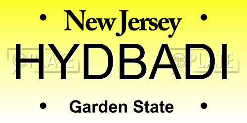 HYDBADI New Jersey License Plate